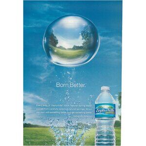 2010 Zephyrhills Natural Spring Water Full Page Ad u Original Field in Water Dro